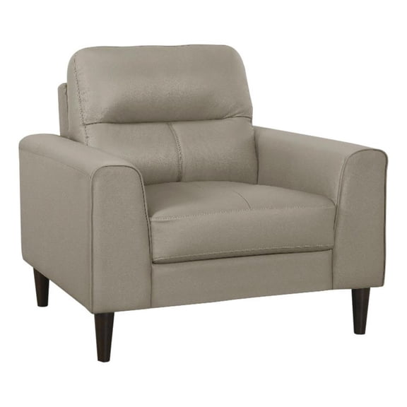 Pemberly Row Modern / Contemporary Leather Match Chair in Latte