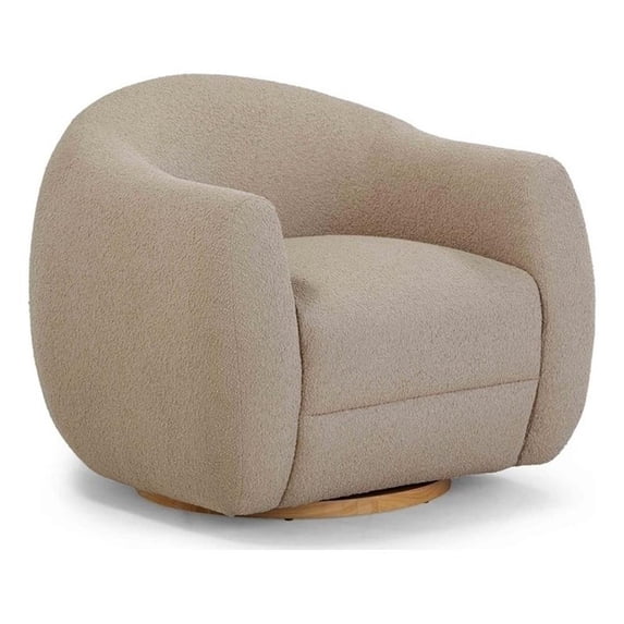 Pemberly Row Modern / Contemporary Light Brown Boucle Swivel Chair