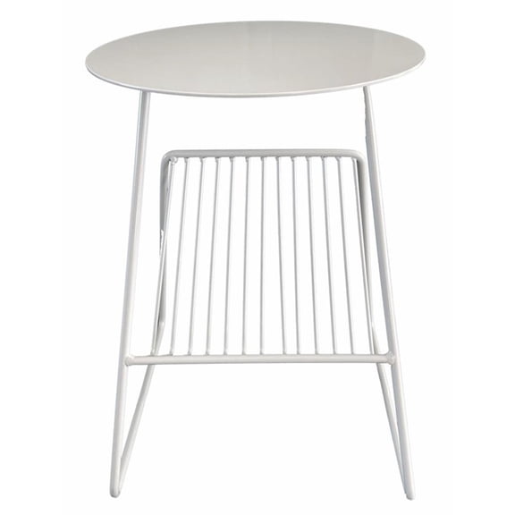 Pemberly Row Modern / Contemporary Magazine Table White Metal