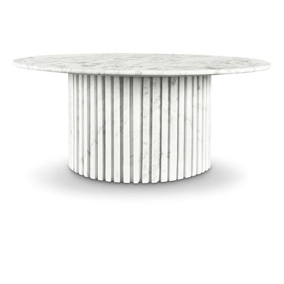 Pemberly Row Modern / Contemporary Marble White Marble Coffee Table