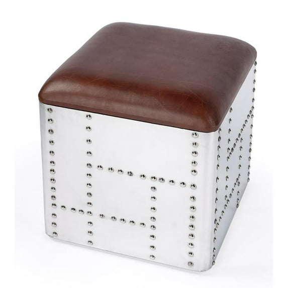 Pemberly Row Modern / Contemporary Midway Aviator Leather Stool