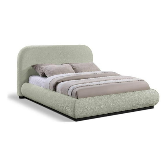 Pemberly Row Modern / Contemporary Mint Soft Fabric Queen Bed