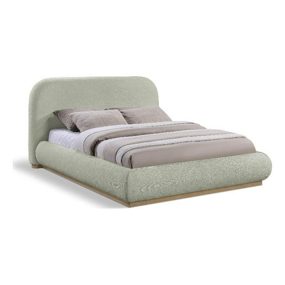Pemberly Row Modern / Contemporary Mint Soft Fabric Queen Bed