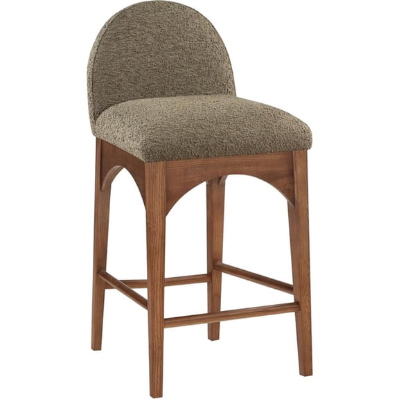Pemberly Row Boucle Fabric Olive Green Stool Rectangular Counter Height 18" W x 20" D x 37" H Unassembled
