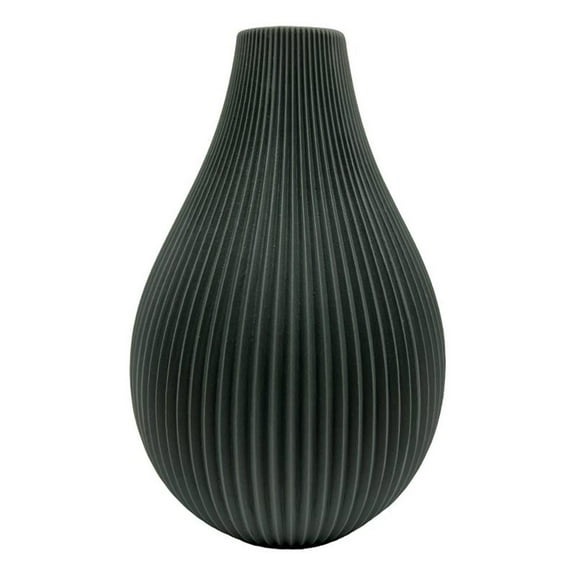 Pemberly Row Modern / Contemporary Onion Shape Ceramic Vase in Gray