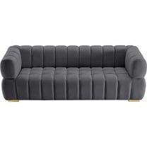 Pemberly Row Modern / Contemporary Soft Gray Finish Velvet Sofa