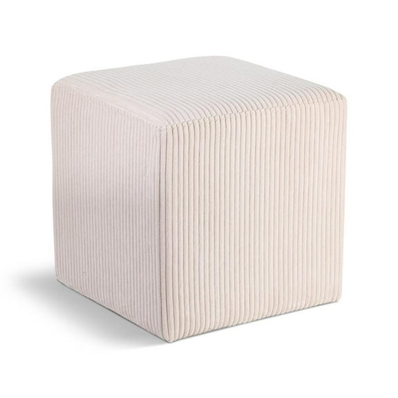 Pemberly Row Modern / Contemporary Soft Microsuede Fabric Beige Ottoman / Stool