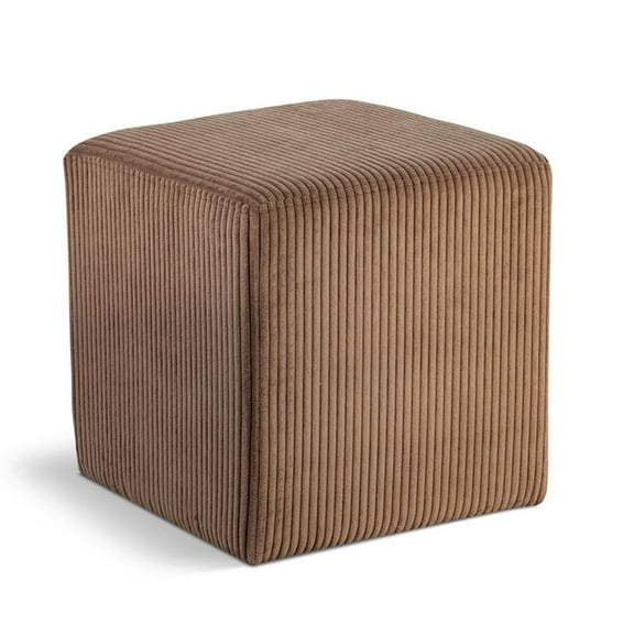 Pemberly Row Modern / Contemporary Soft Microsuede Fabric Brown Ottoman / Stool