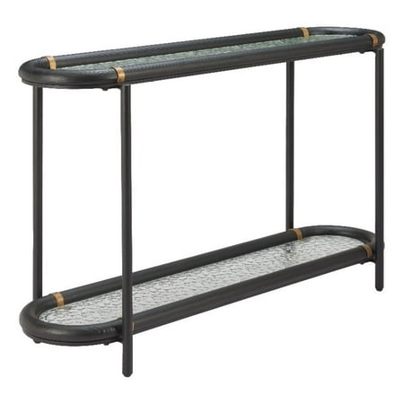 Pemberly Row Modern / Contemporary Solid Wood Console Table Black