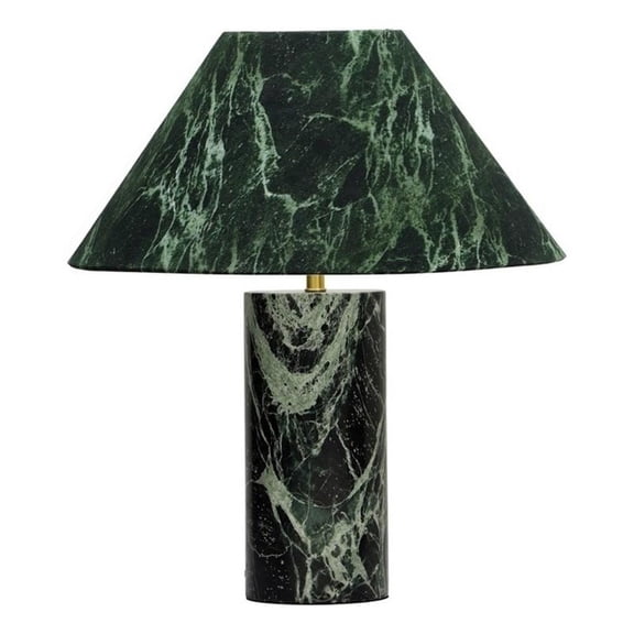 Pemberly Row Modern / Contemporary Spider Green Marble Table Lamp