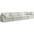 thumbnail image 1 of Pemberly Row Modern / Contemporary Standard Cream Velvet Modular Sofa, 1 of 9