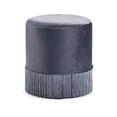 thumbnail image 1 of Pemberly Row Modern / Contemporary Velvet Ottoman/Stool in Gray, 1 of 8