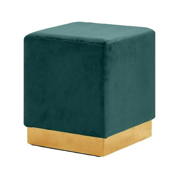 Pemberly Row Modern / Contemporary Velvet Ottoman/Stool in Green