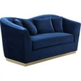 thumbnail image 1 of Pemberly Row Modern / Contemporary Velvet Upholstered Loveseat in Navy, 1 of 6