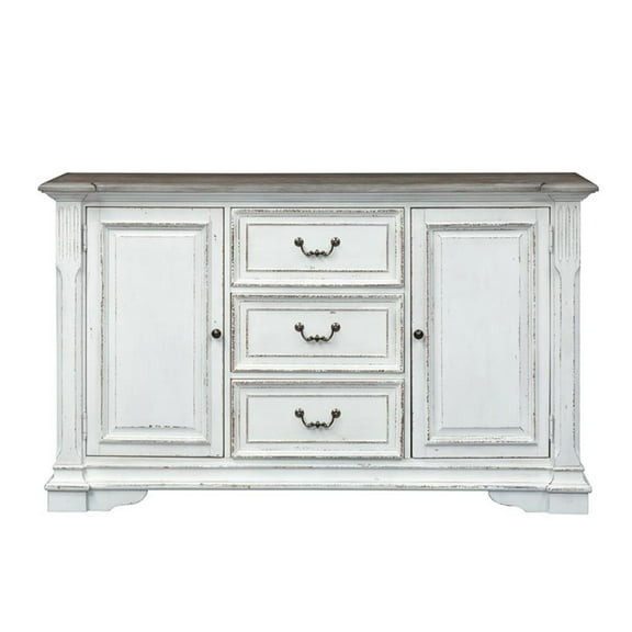 Pemberly Row Modern / Contemporary White French & English Dovetail Buffet