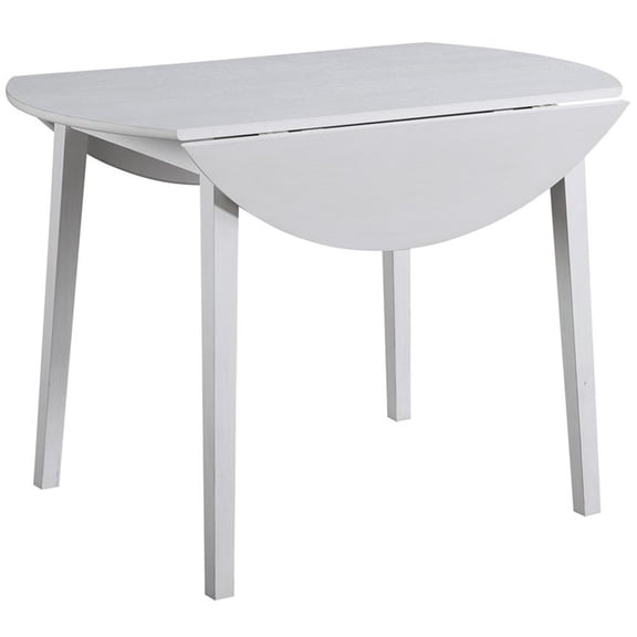 Pemberly Row Modern / Contemporary White Wood Drop-leaf Dining Table