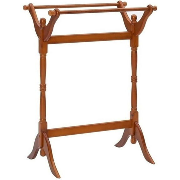 Pemberly Row Modern / Contemporary Wood Blanket Rack in Oak Brown