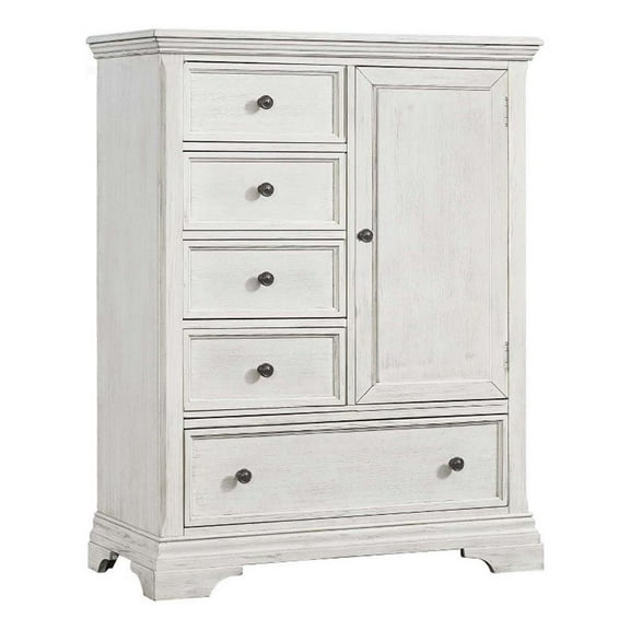 Pemberly Row Modern / Contemporary Wood Chifferobe Brushed White