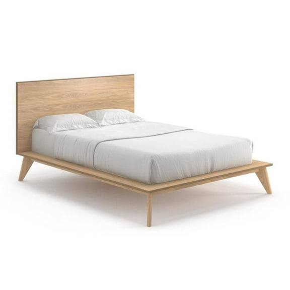 Pemberly Row Modern / Contemporary Wood Full Size Bed in Light Oak