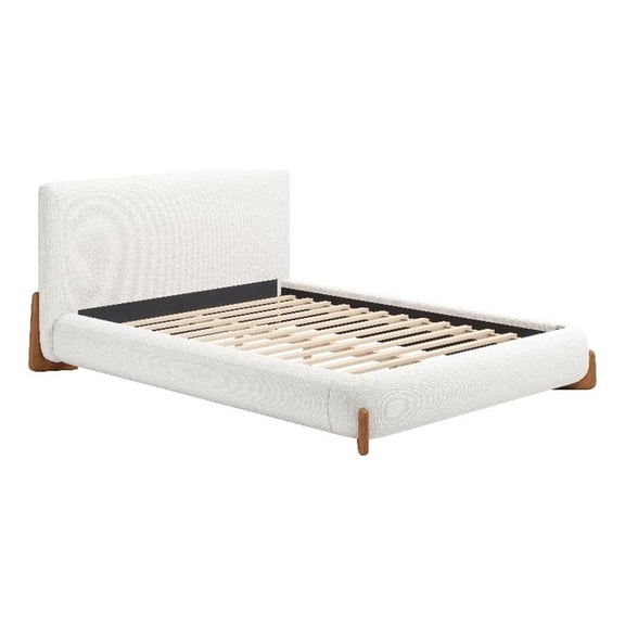 Pemberly Row Modern / Contemporary Wood Queen Bed Ivory Finish