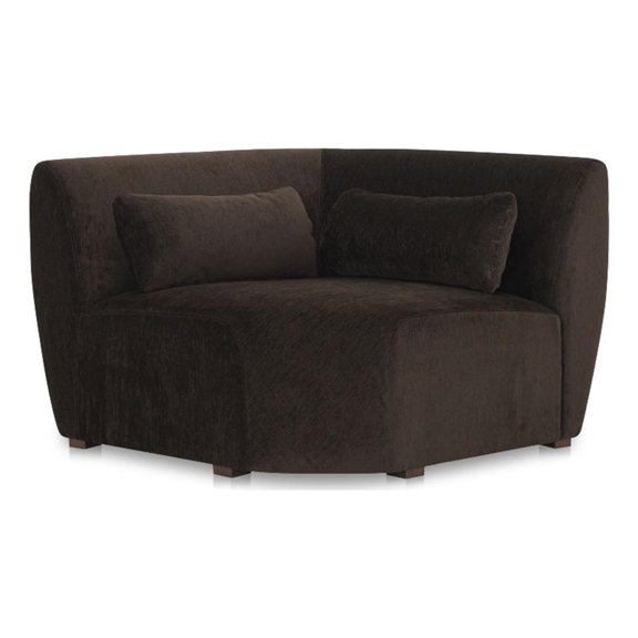 Pemberly Row Modern Corner Chair Espresso Fabric Corner Chairs