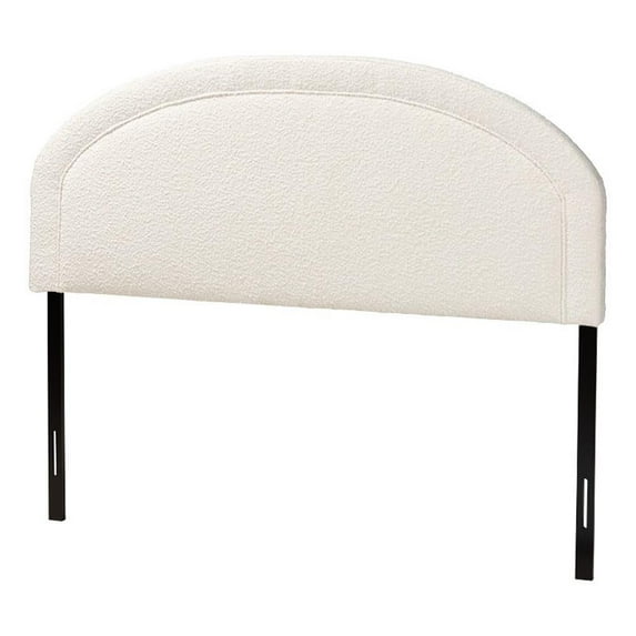 Pemberly Row Modern Cream Boucle Fabric Queen Size Headboard