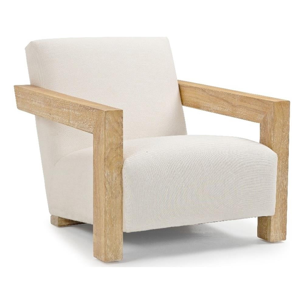 Pemberly Row Modern Cream Linen Textured Fabric Accent Chair - Walmart.com