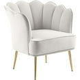 thumbnail image 1 of Pemberly Row Modern Cream Velvet Accent Chair with Gold Iron Legs, 1 of 9
