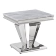 thumbnail image 1 of Pemberly Row Modern Crownie Silver Square Faux Marble End Table, 1 of 2