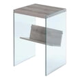 thumbnail image 1 of Pemberly Row Modern End Table in Driftwood Finish and Glass Sides, 1 of 4