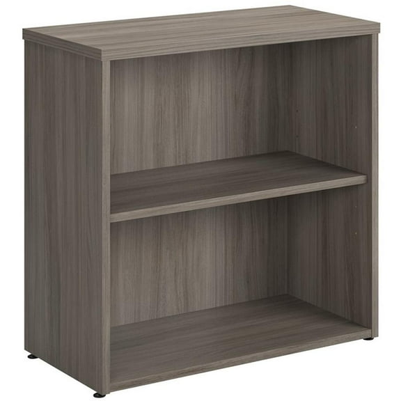 Pemberly Row Modern Engineered Wood 2-Shelf Bookcase in Elm/Brown