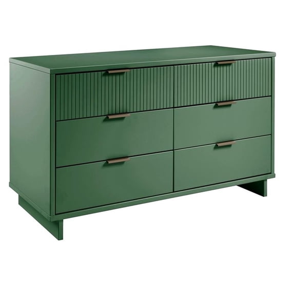 Pemberly Row Modern Engineered Wood Double Dresser in Sage Green