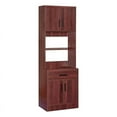 thumbnail image 1 of Pemberly Row Modern Engineered Wood Tall Kitchen Pantry in Mahogany, 1 of 15