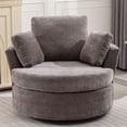 thumbnail image 1 of Pemberly Row Modern Extra Large Circular Swivel Chair in Gray, 1 of 8