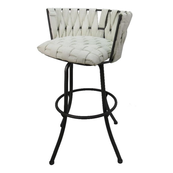 Pemberly Row Modern Extra Tall 34" Metal Bar Stool - White - Grey