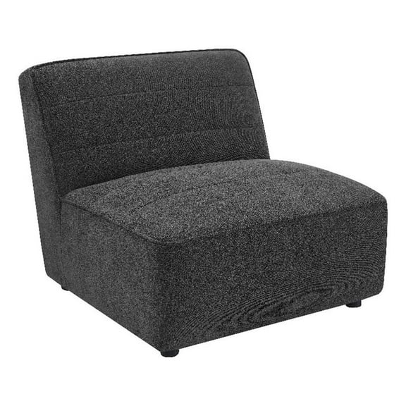Pemberly Row Modern Fabric Upholstered Armless Chair Dark Charcoal