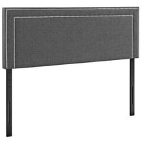 Pemberly Row Modern Fabric Upholstered Full Headboard in Gray