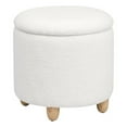 thumbnail image 1 of Pemberly Row Modern Fabric Upholstered Round Storage Ottoman Ivory, 1 of 7