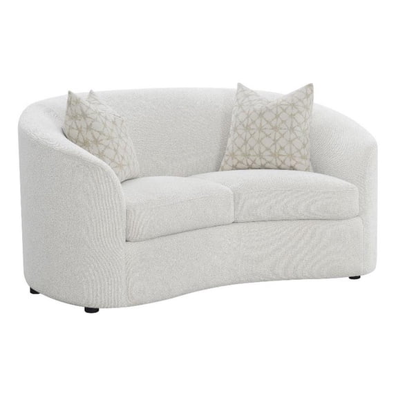 Pemberley Row Boucle Latte Loveseat Rectangular Stationary 65.5" x 40" x 33" Unassembled