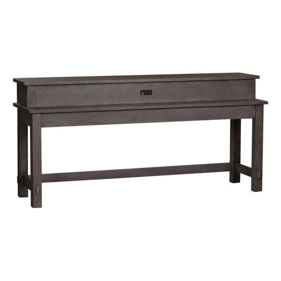 Pemberly Row Modern Farmhouse Console Bar Table in Brown
