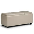 thumbnail image 1 of Pemberly Row Modern Faux Leather Storage Bench in Satin Cream, 1 of 9