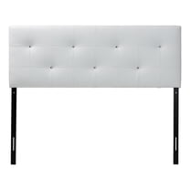 Pemberly Row Modern Faux Leather Tufted Full Panel Headboard in White