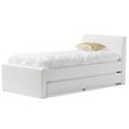 thumbnail image 1 of Pemberley Row Faux Leather White Twin Platform Bed with Trundle 84.83" Unassembled, 1 of 5