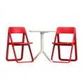 thumbnail image 1 of Pemberly Row Modern Folding Outdoor Bistro Set with White Table and 2 Red Chairs, 1 of 8
