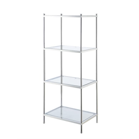 Pemberley Row Metal Chrome Tower Rectangular Easy Assembly 43"
