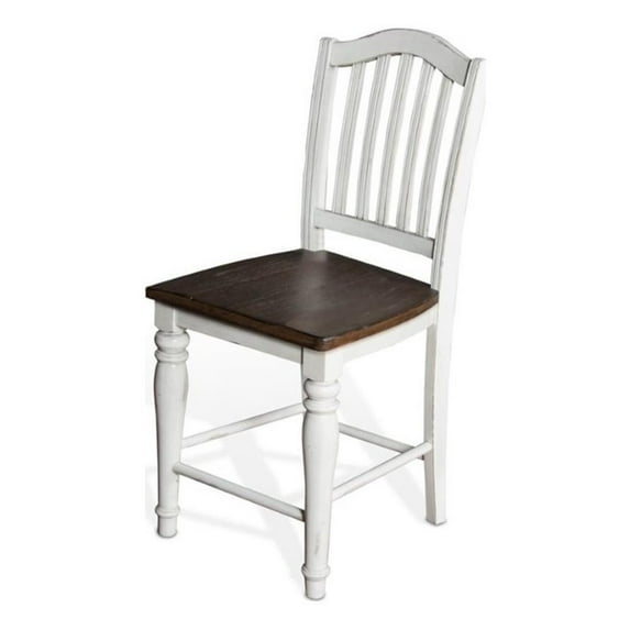 Pemberly Row French Country Slatback 24" Counter Stool (Set of 2)