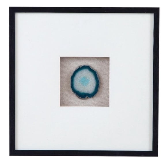 Pemberly Row Modern Geode Shadowbox Wall Art in Blue and Aqua