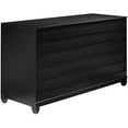 thumbnail image 1 of Pemberly Row Modern Grooved Panel 6-Drawer Wood Bedroom Dresser in Black, 1 of 13