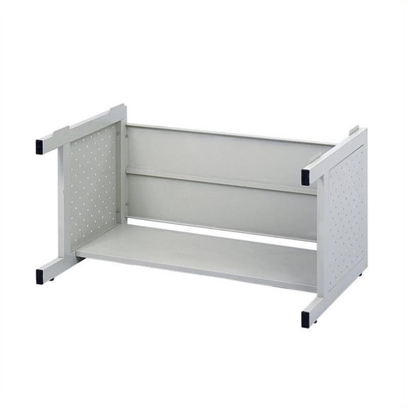 Pemberly Row Modern High Cabinet Base for Medium File Cabinet in Stainless Steel