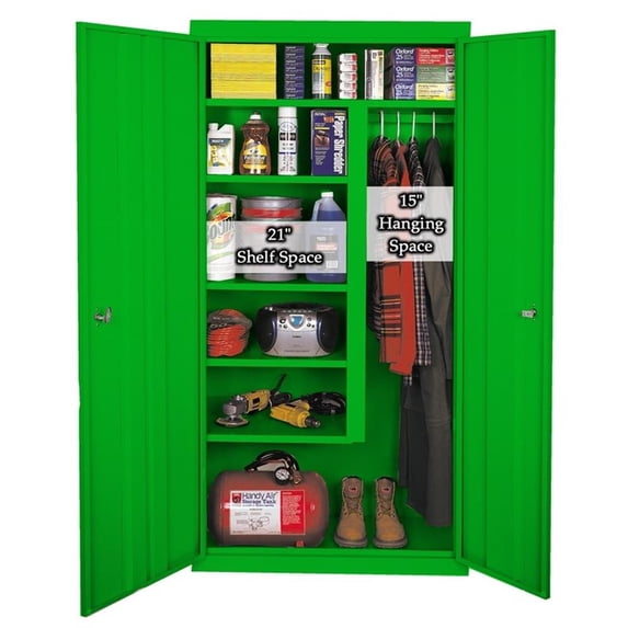 Pemberly Row Modern Industrial Office All Purpose Combination Cabinet in Green